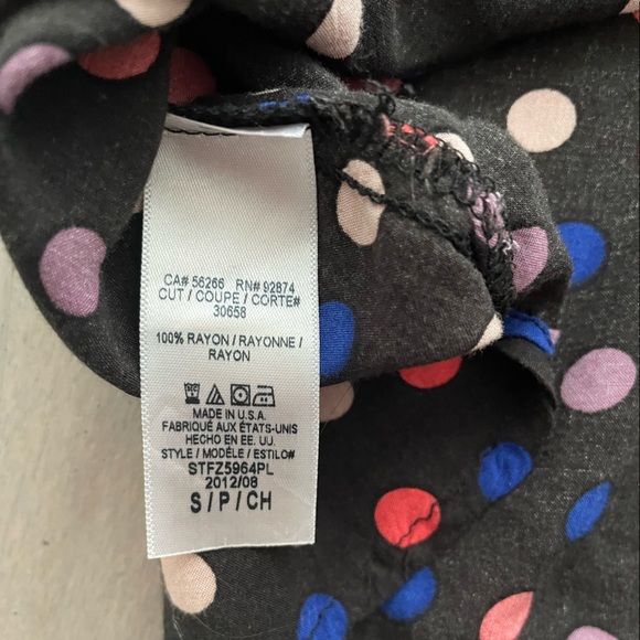 Splendid Super Soft Polka Dot Half Button Henley Style Blouse - Picture 5 of 7